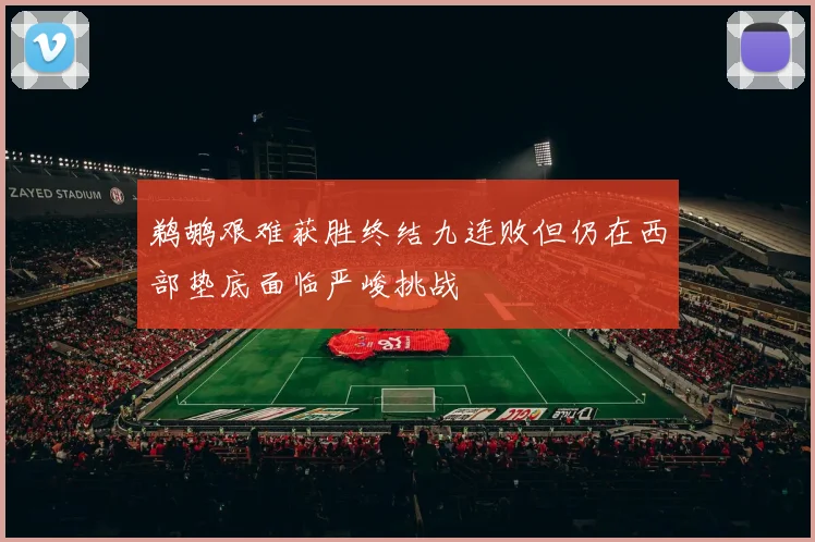 鹈鹕艰难获胜终结九连败但仍在西部垫底面临严峻挑战